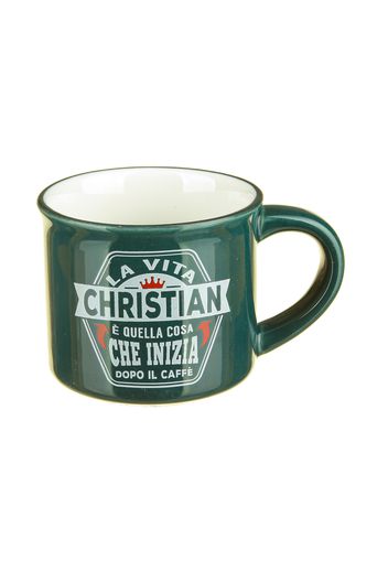 Tazzina caffè con nome Christian in gres porcellanato