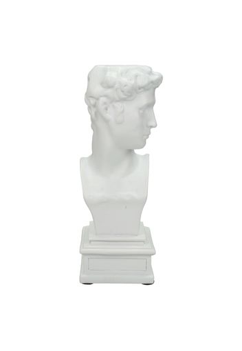 Porta candela David in poliresina 8x21 cm bianco