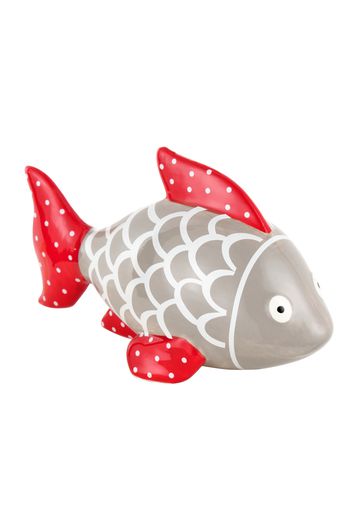 Pesce grigio decorazione in ceramica 15x9x7 cm