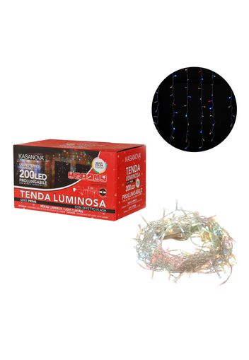 Tenda luci di Natale 200 LED estensibile colorate