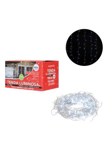 Tenda luci di Natale 100 LED bianco freddo