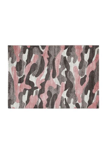 Tappeto 120x170 cm Camouflage grigio e rosa