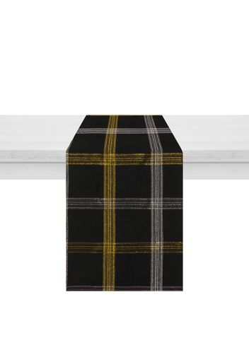 Runner natalizio tartan nero e oro