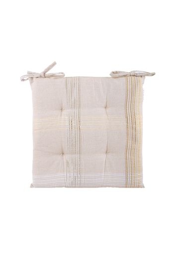 Cuscino sedia tartan 40x40 cm beige e oro