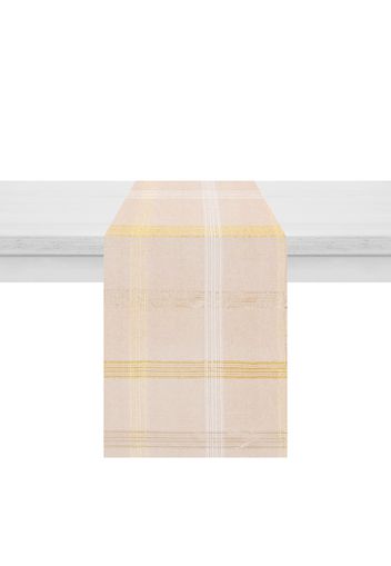 Runner natalizio tartan beige e oro