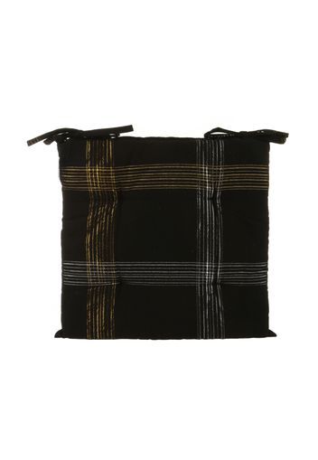 Cuscino sedia tartan 40x40 cm nero e oro