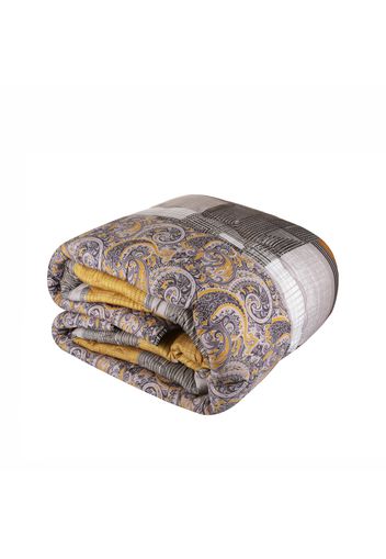 Trapunta singola grigio double face scozzese e paisley