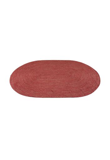 Tappeto ovale tessuto a mano rosso terra 230x160 cm