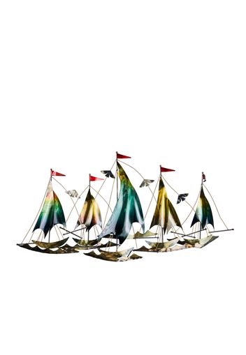 Decorazione barche a vela in ferro 126x67x10 cm