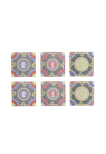 Set sottobicchieri Sicilia quadrati in ceramica, da 6 pezzi