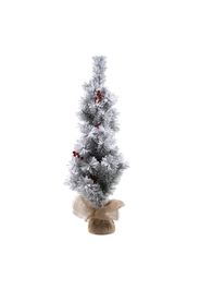 Albero di Natale innevato 90 cm con base in juta