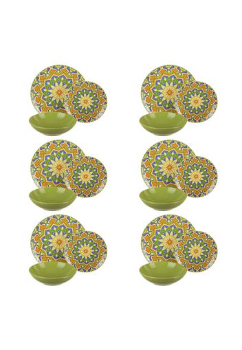 Servizio 18 piatti verde mandala