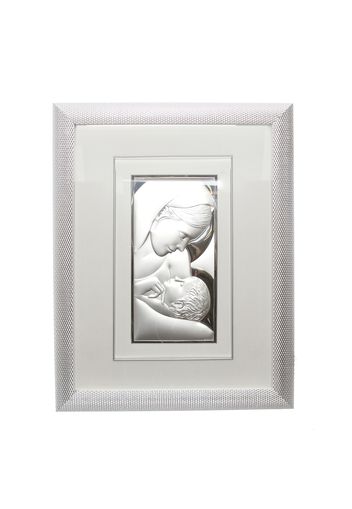 Quadro icona sacra Madonna con bambino Rivestito in argento, da 51,5X65,5 cm