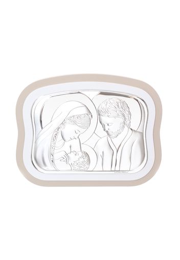 Icona Sacra Famiglia In legno e argento, da 17X13,4 cm