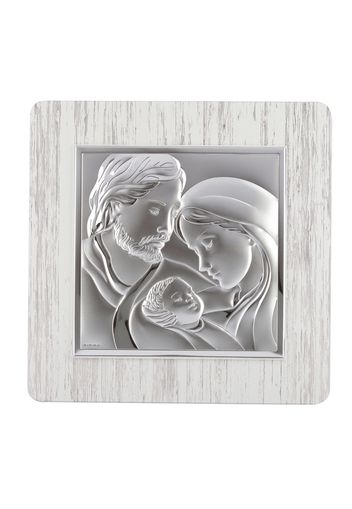 Icona Sacra Famiglia con cornice in argento