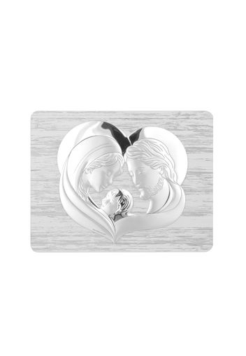 Icona Sacra Famiglia Beltrami in argento, da 31x16 cm