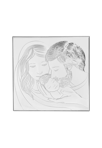 Icona sacra famiglia quadrata Beltrami in argento, da 21x21x8,5 cm