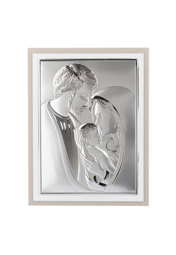 Icona Sacra Famiglia 20,6x26,7 cm Beltrami, con argento miro silver