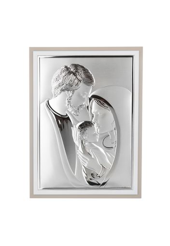 Icona Sacra Famiglia 27x36 cm Beltrami, con argento miro silver