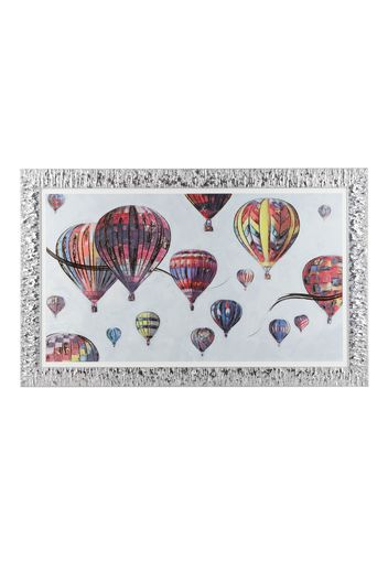 Quadro Mongolfiere con cornice con argento miro silver, 82x52 cm