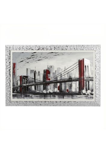 Quadro Beltrami 80x50 cm con argento miro silver Ponte di New York