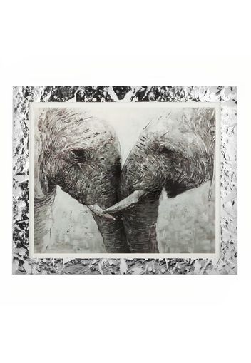 Quadro Beltrami 55x64 cm con argento miro silver elefanti