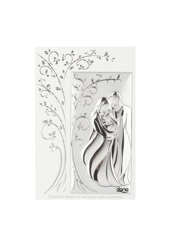 Icona Beltrami albero vita con sacra famiglia 10x16 cm con argento miro silver