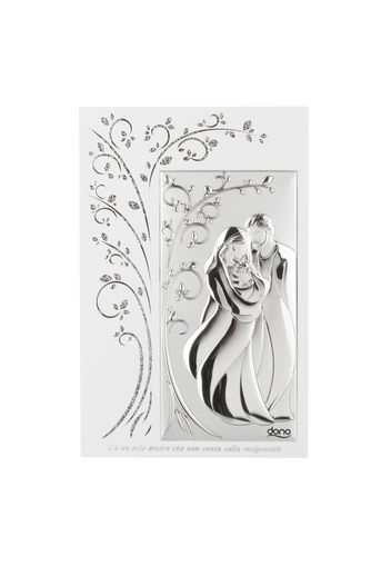 Icona Beltrami albero vita con sacra famiglia 15x24 cm con argento miro silver