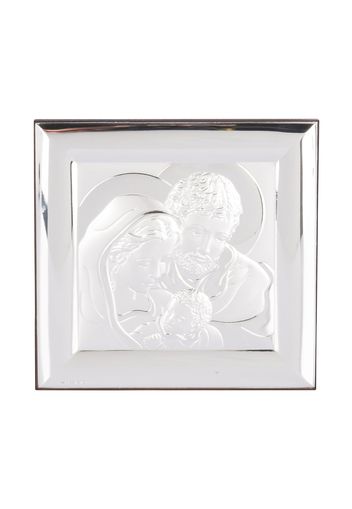 Icona Sacra Famiglia quadrata con argento Miro Silver