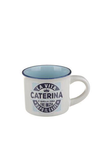 Tazzina caffè con nome Caterina in gres porcellanato