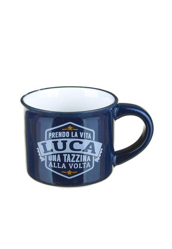 Tazzina caffè con nome Luca in gres porcellanato