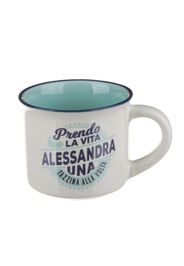 Tazzina caffè con nome Alessandra in gres porcellanato