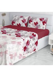 Completo letto matrimoniale fiori rossi Passion Datex