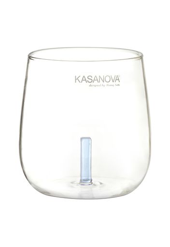 Bicchiere acqua lettera I azzurra in vetro borosilicato, da 380 ml