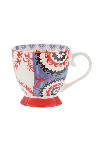 Tazza tè etnica rossa in New Bone China, 450 ml