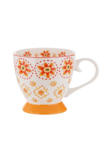 Tazza tè fiori arancione in New Bone China, 450 ml