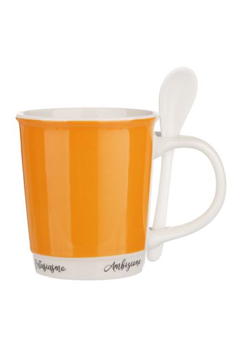 Mug caffè arancione 400 ml con cucchiaino