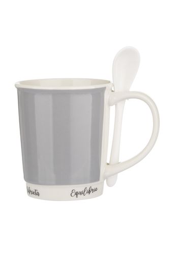 Mug caffè grigia 400 ml con cucchiaino