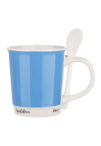 Mug caffè blu 400 ml con cucchiaino