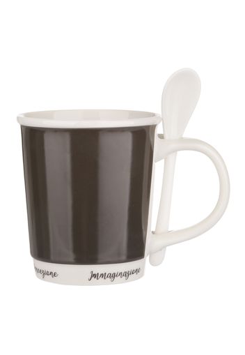 Mug caffè grigio scuro 400 ml con cucchiaino