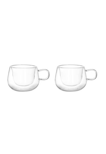 Set tazzine caffè trasparenti in vetro borosilicato, da 100 ml