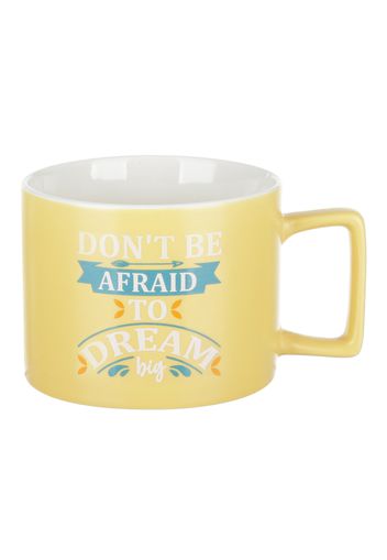 Tazza mug scritta 450 ml in porcellana giallo opaco