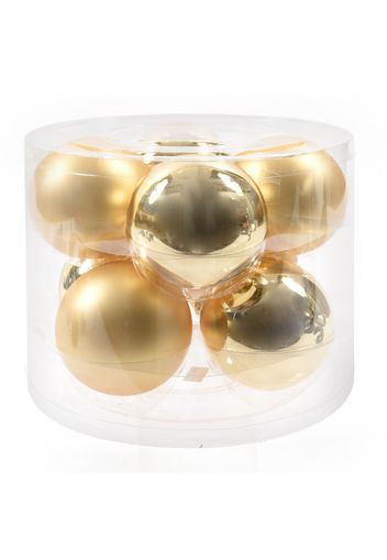 Confezione 8 palline natale 8 cm Oro