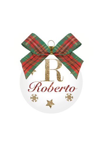 Pallina di Natale con nome Roberto,10 cm in vetro