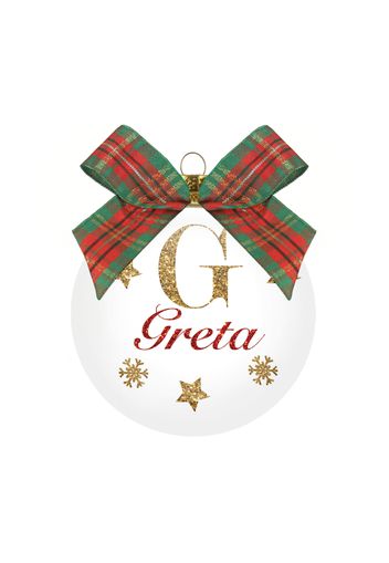 Pallina di Natale con nome Greta,10 cm in vetro