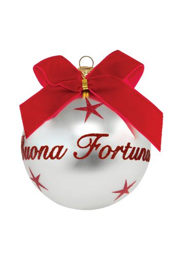 Pallina Natale Buona Fortuna perlata 10 cm