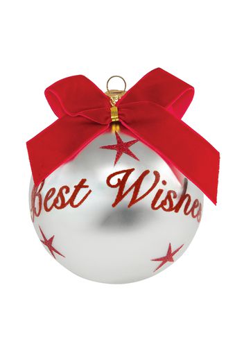 Pallina Natale con scritta Best Wishes 10 cm