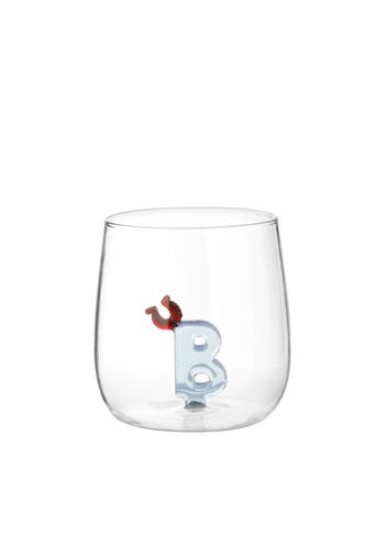 Bicchiere lettera B ferro cavallo 380 ml in vetro borosilicato