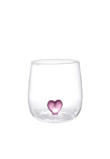 Bicchiere cuore viola in vetro borosilicato, da 380 ml