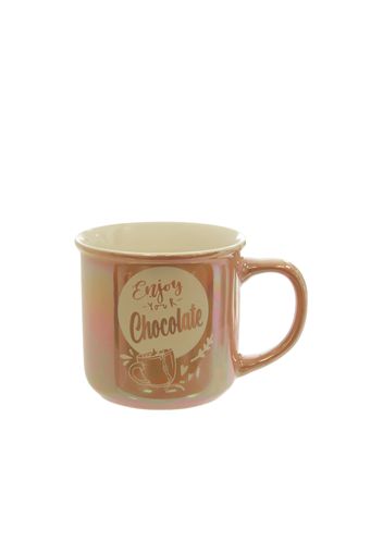 Tazza mug in rosa perlato Enjoy Chocolate